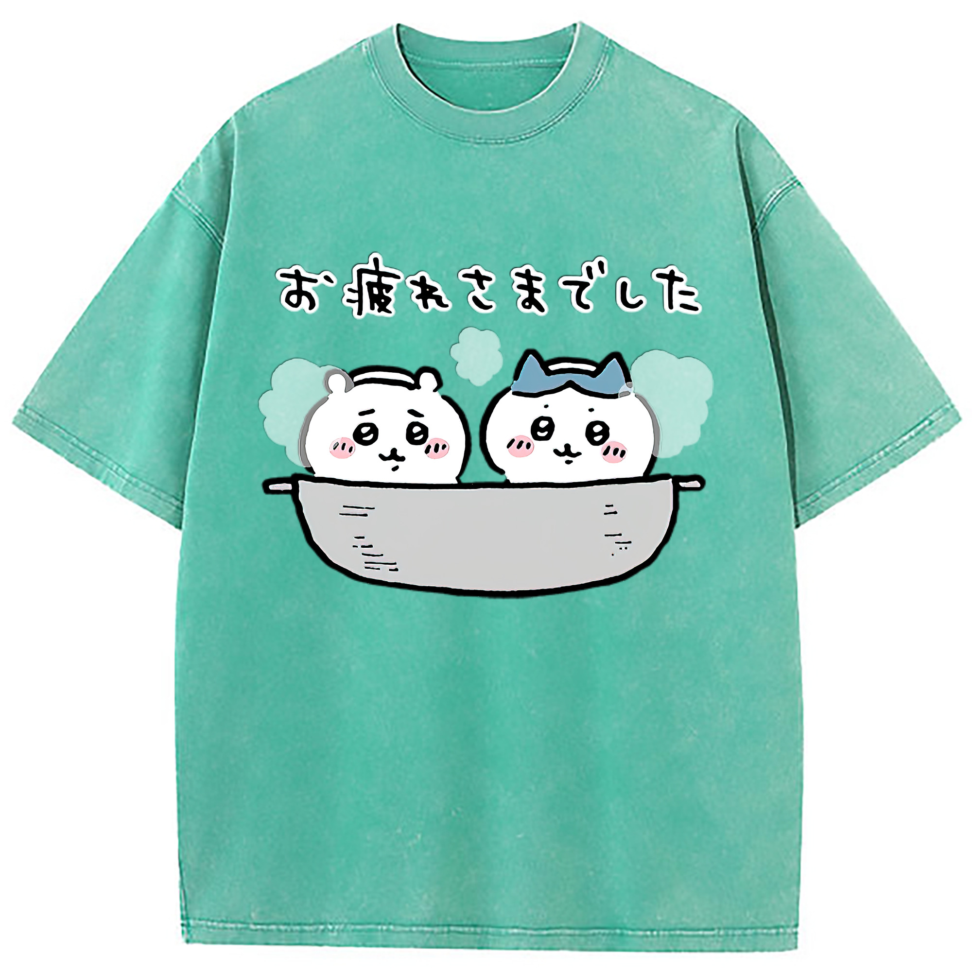 （画像用） ちいかわ ハチワレ Chii-kawa hachiware 綿100% ヴィンテージ風 半袖Tシャツ（フロントプリント）